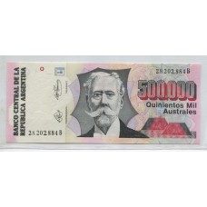 ARGENTINA COL. 730b BILLETE DE 500.000 AUSTRALES SIN CIRCULAR UNC U$ 120